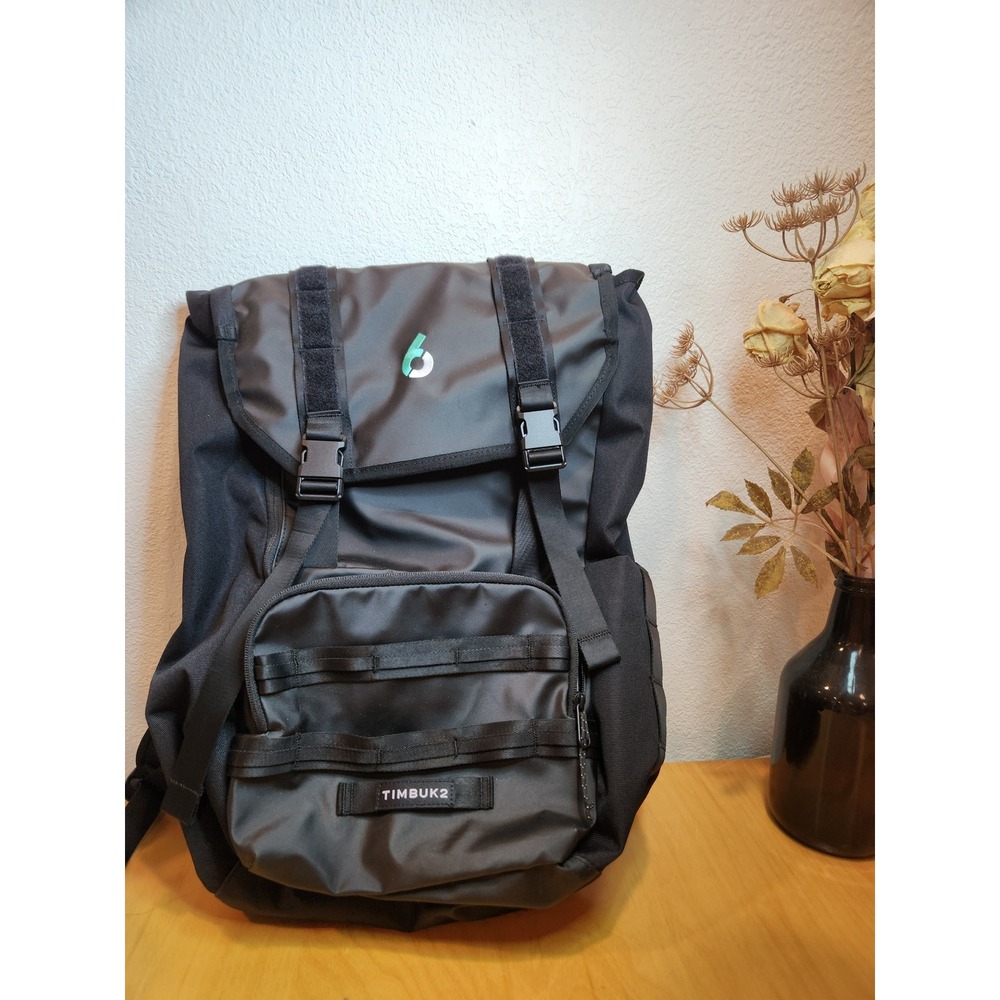 EUC Timbuk2 Rogue 2.0 Black 15" Laptop Backpack Roll Top Commuter 1005-3